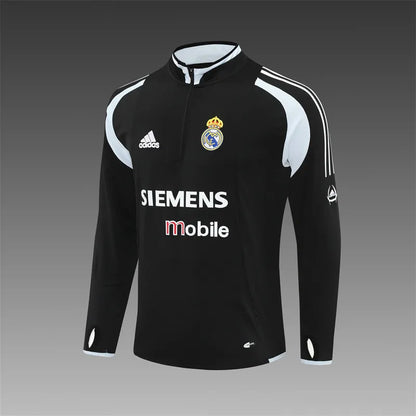 04-05 Real Madrid Black Retro Training Suit - Top Only