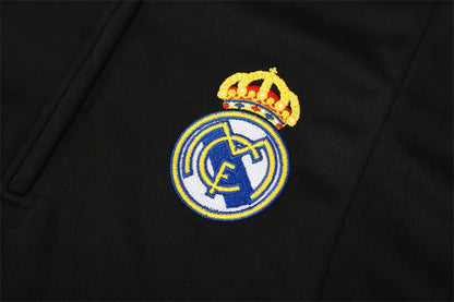 04-05 Real Madrid Black Retro Training Suit - Top Only
