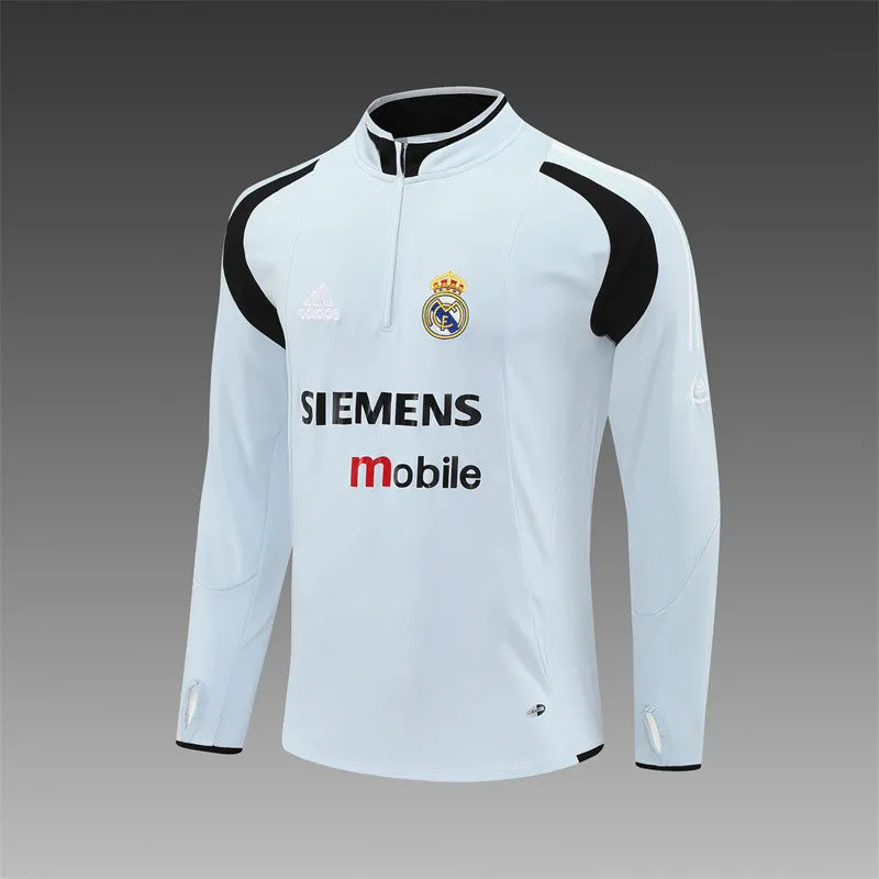 04-05 Real Madrid Grey Retro Training Suit - Top Only