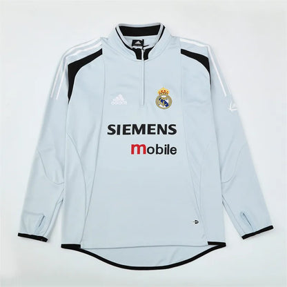 04-05 Real Madrid Grey Retro Training Suit - Top Only