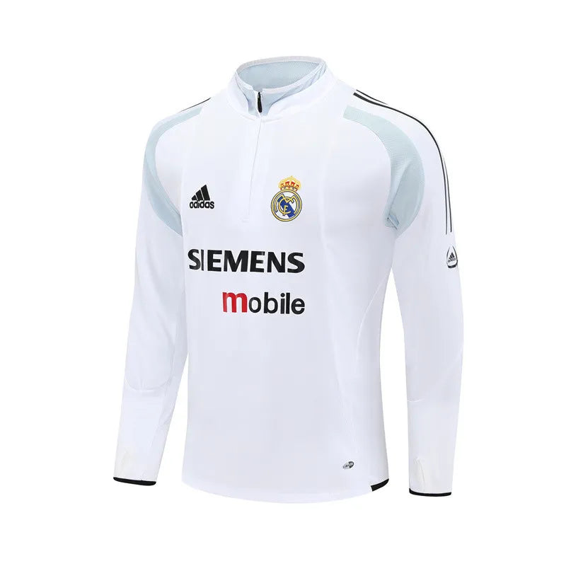 04-05 Real Madrid White Retro Training Suit - Top Only