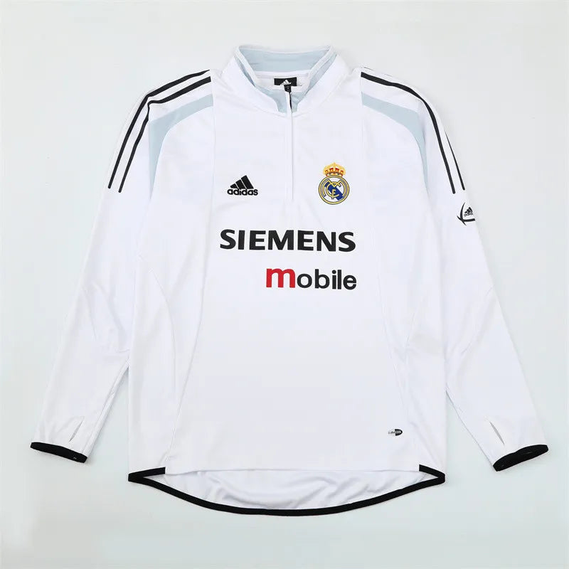 04-05 Real Madrid White Retro Training Suit - Top Only