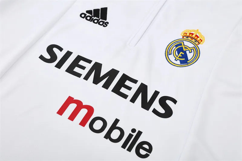 04-05 Real Madrid White Retro Training Suit - Top Only