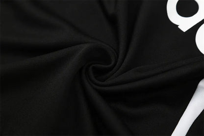 08-09 Real Madrid Black Retro Training Suit - Top Only