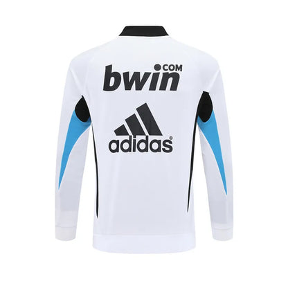 08-09 Real Madrid White Retro Training Suit - Top Only