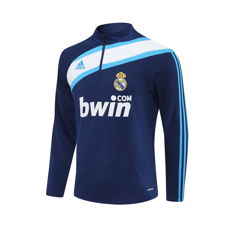 09-10 Real Madrid Blue Retro Training Suit - Top Only