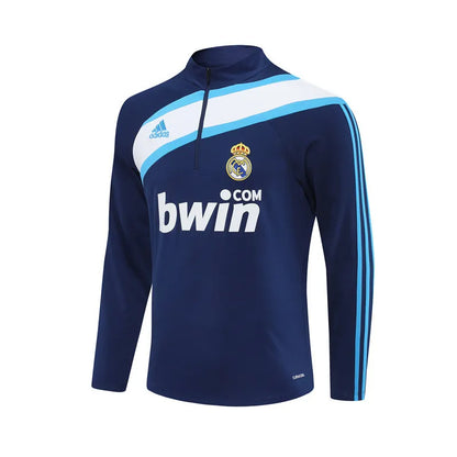 09-10 Real Madrid Blue Retro Training Suit - Top Only