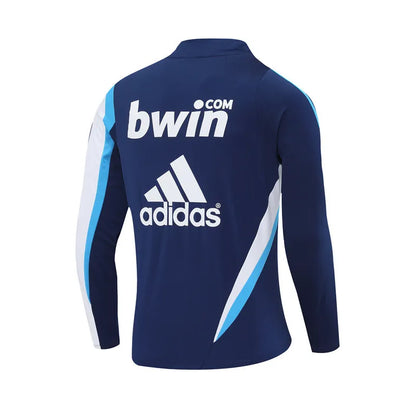 09-10 Real Madrid Blue Retro Training Suit - Top Only