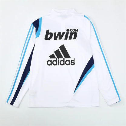 09-10 Real Madrid White Retro Training Suit - Top Only