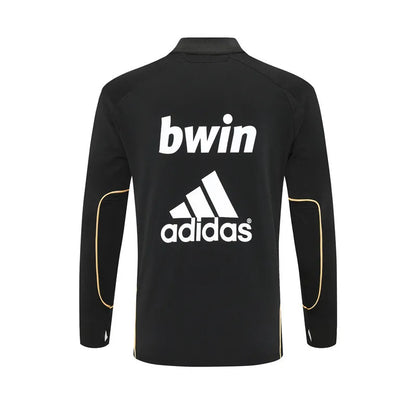 11-12 Real Madrid Black Retro Training Suit - Top Only