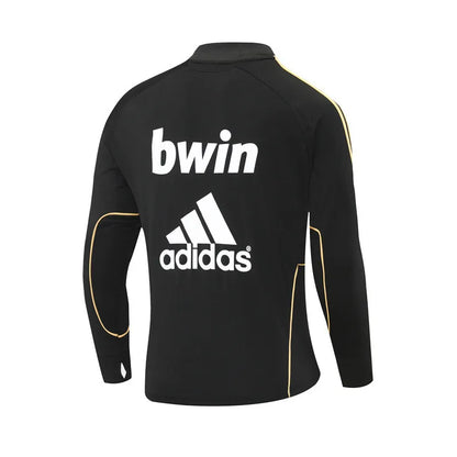 11-12 Real Madrid Black Retro Training Suit - Top Only