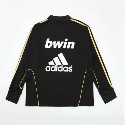 11-12 Real Madrid Black Retro Training Suit - Top Only