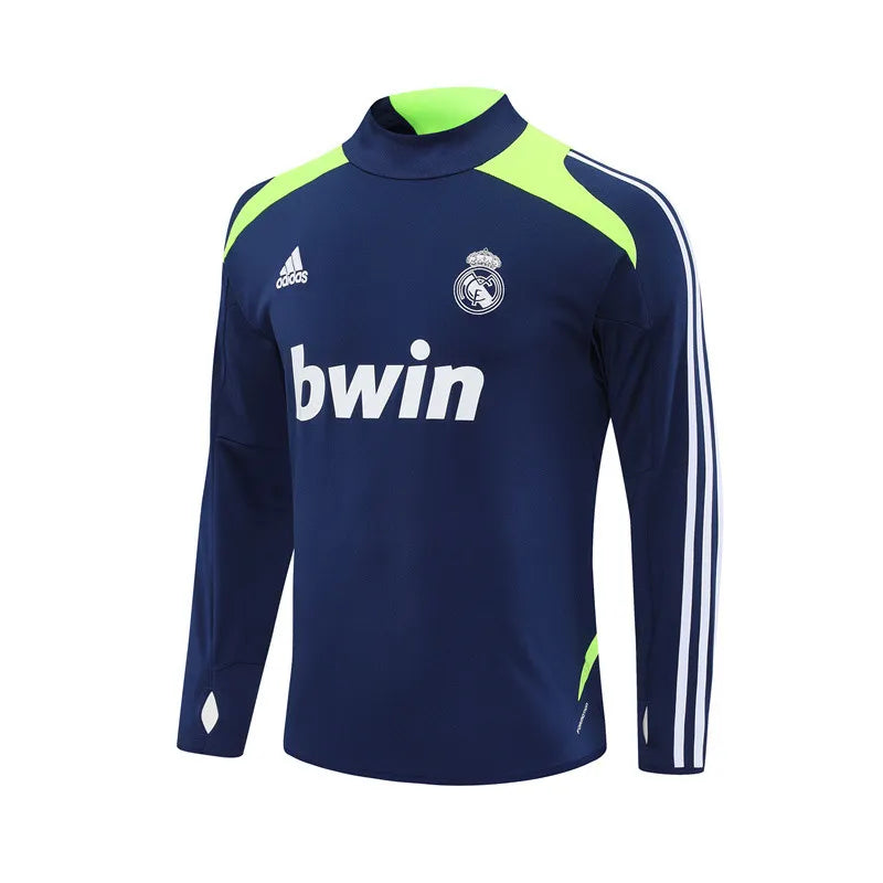 12-13 Real Madrid Blue Retro Training Suit - Top Only