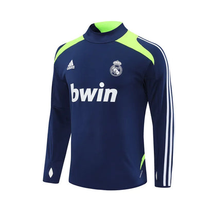 12-13 Real Madrid Blue Retro Training Suit - Top Only
