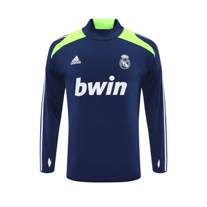 12-13 Real Madrid Blue Retro Training Suit - Top Only