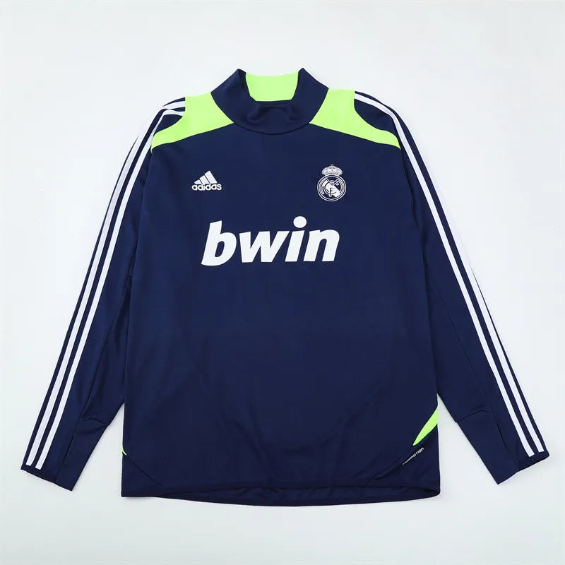 12-13 Real Madrid Blue Retro Training Suit - Top Only