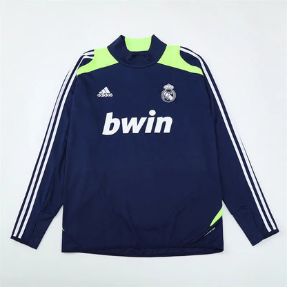 12-13 Real Madrid Blue Retro Training Suit - Top Only