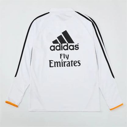 13-14 Real Madrid White Retro Training Suit - Top Only