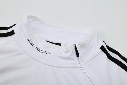 13-14 Real Madrid White Retro Training Suit - Top Only