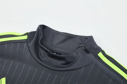 15-16 Real Madrid Grey Retro Training Suit - Top Only
