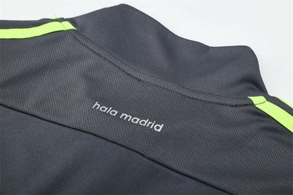 15-16 Real Madrid Grey Retro Training Suit - Top Only