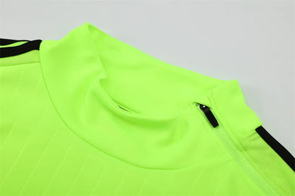 15-16 Real Madrid Neon Green Retro Training Suit - Top Only