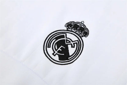 15-16 Real Madrid White Retro Training Suit - Top Only