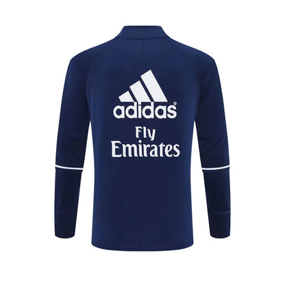 16-17 Real Madrid Blue Retro Training Suit - Top Only