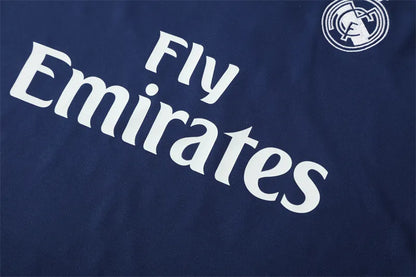 16-17 Real Madrid Blue Retro Training Suit - Top Only