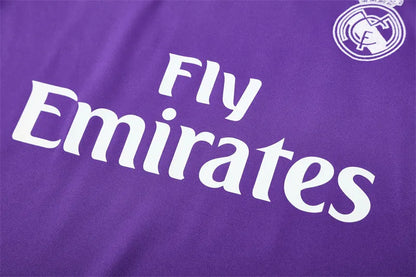 16-17 Real Madrid Purple Retro Training Suit - Top Only