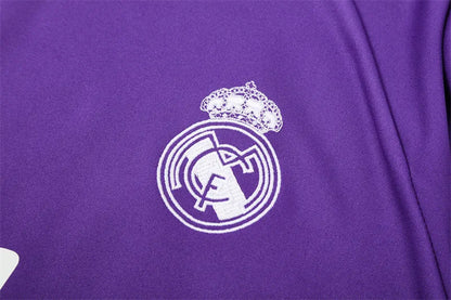 16-17 Real Madrid Purple Retro Training Suit - Top Only