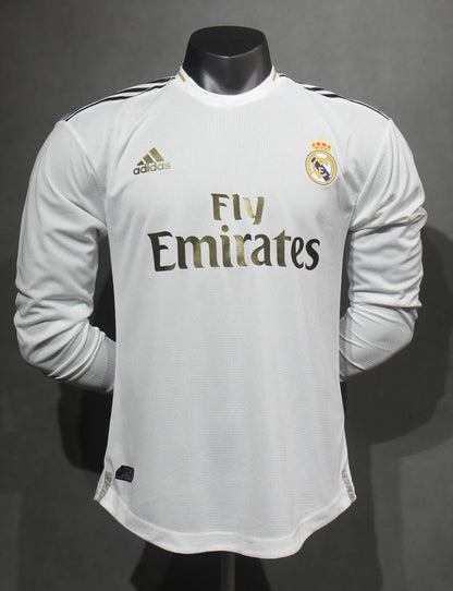 Real Madrid Home Long Sleeve Kit Retro 19-20