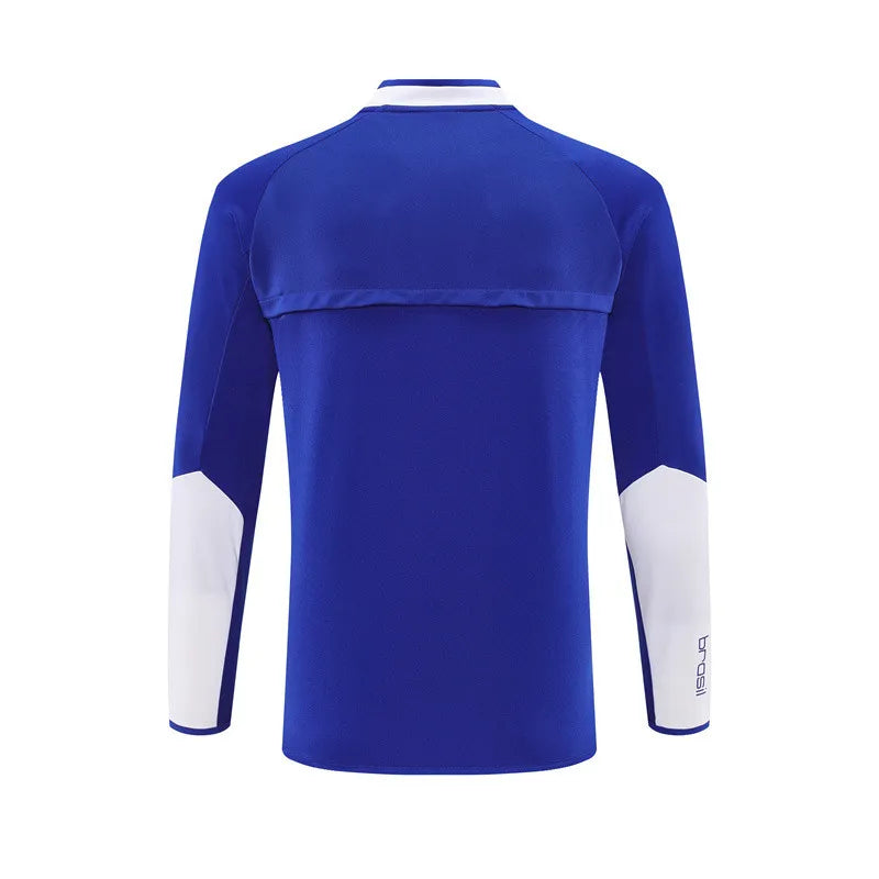 2002 Brazil Blue Retro Training Suit - Top Only