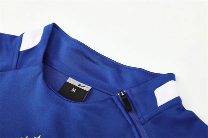 2002 Brazil Blue Retro Training Suit - Top Only