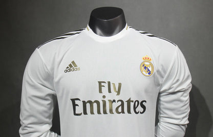 Real Madrid Home Long Sleeve Kit Retro 19-20