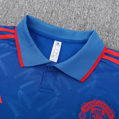 Manchester United Blue Polo Kit 25-26