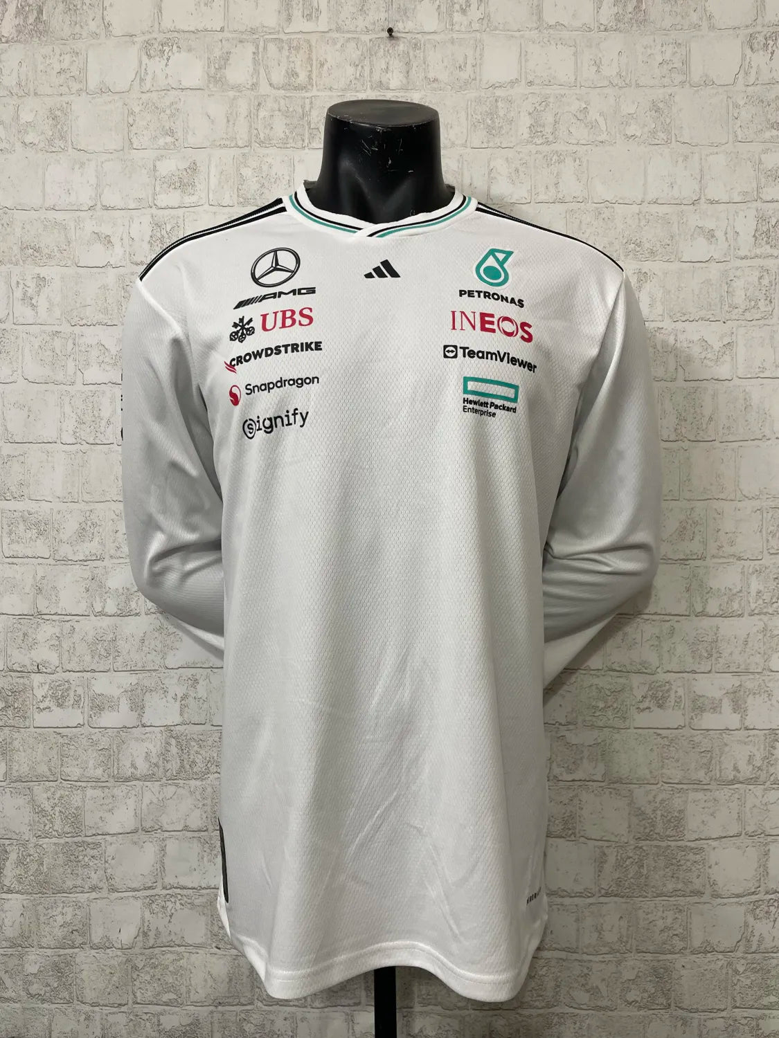 F1 Mercedes 2025 White Long Sleeve