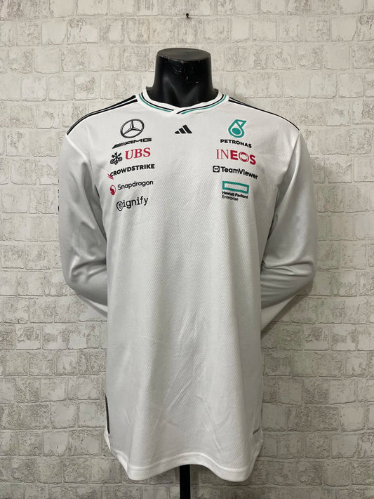 F1 Mercedes 2025 White Long Sleeve