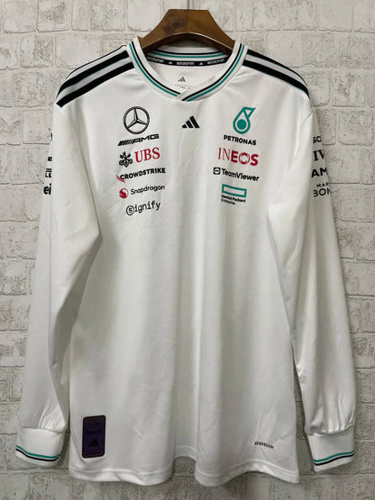 F1 Mercedes 2025 White Long Sleeve