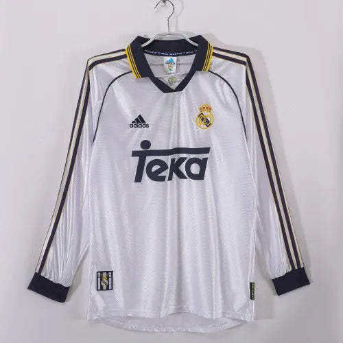 Real Madrid Home Long Sleeve Kit Retro 1998-2000