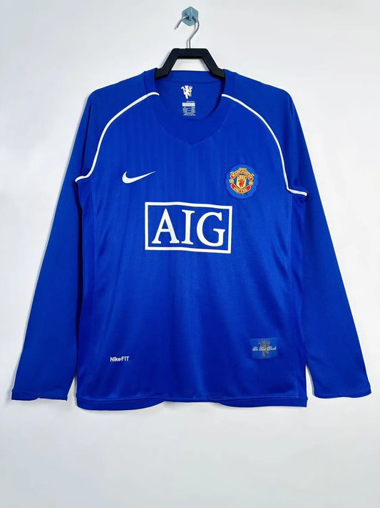 Manchester United Goalkeeper Blue Long Sleeve Kit Retro 07-08