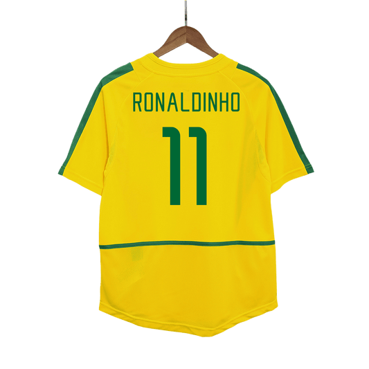 Brazil RONALDINHO #11 Home Jersey Retro 2002/03