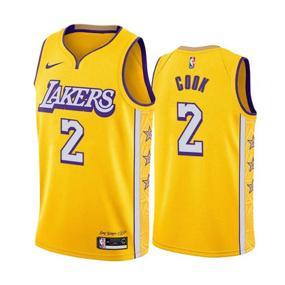 19-20 Lakers Yellow V-Neck Hot Pressed Jersey