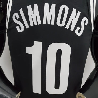 75th Anniversary Simmons #10 Nets Black NBA Jersey