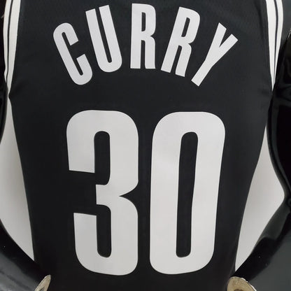 75th Anniversary Curry #30 Nets Black NBA Jersey