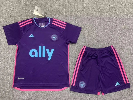 23-24 Charlotte FC Away Kids Kit
