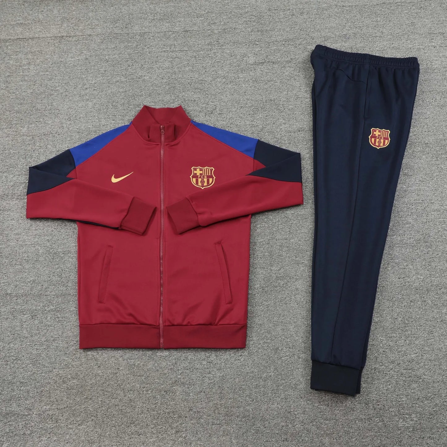 24-25 Barcelona Red and Dark Blue Jacket Tracksuit