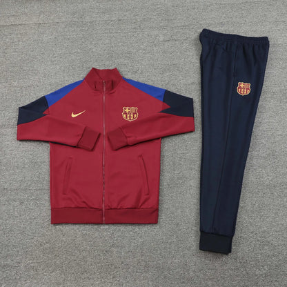 24-25 Barcelona Red and Dark Blue Jacket Tracksuit
