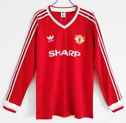 1986-88 Manchester United Home Long Sleeve Retro Jersey