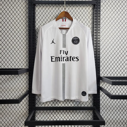 18-19 PSG White Retro Long Sleeve Jersey